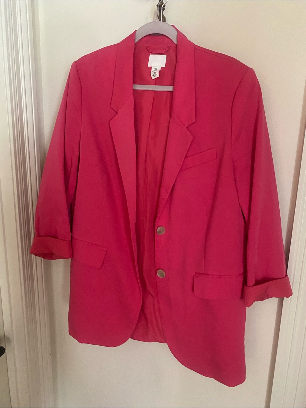 H&M Women's Bright Pink Blazer Jacket